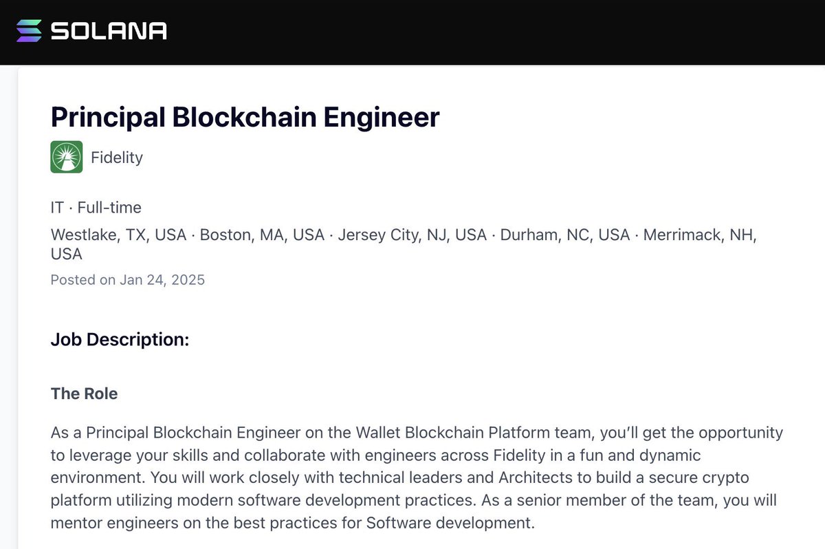 Fidelity, Blockchain Mühendisi Arıyor: Kripto Artık Kaçınılmaz