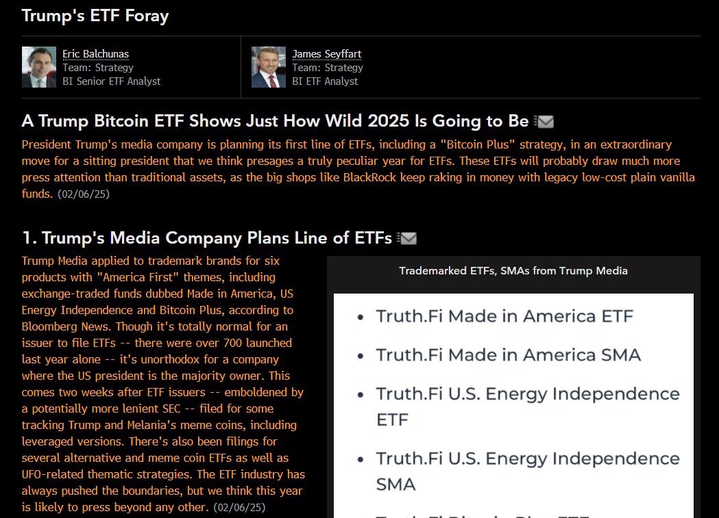 Bloomberg Analistler: Trump Bitcoin ETF'si 2025 Yılının Ne Kadar Çalkantılı Geçeceğine İşaret Ediyor