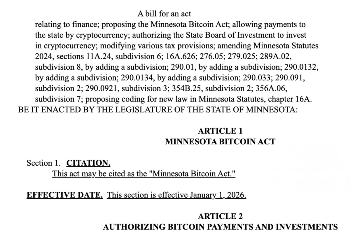 Minnesota Senatörü, Bitcoin Yatırımı ve Kabulünü Destekleyen Yasa Tasarısı Sundu