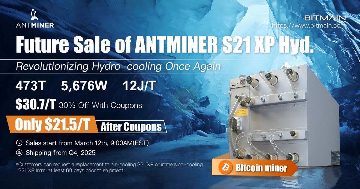 Bitmain, Antminer S21 XP Hyd Modeli Ön Siparişlerini Açtı