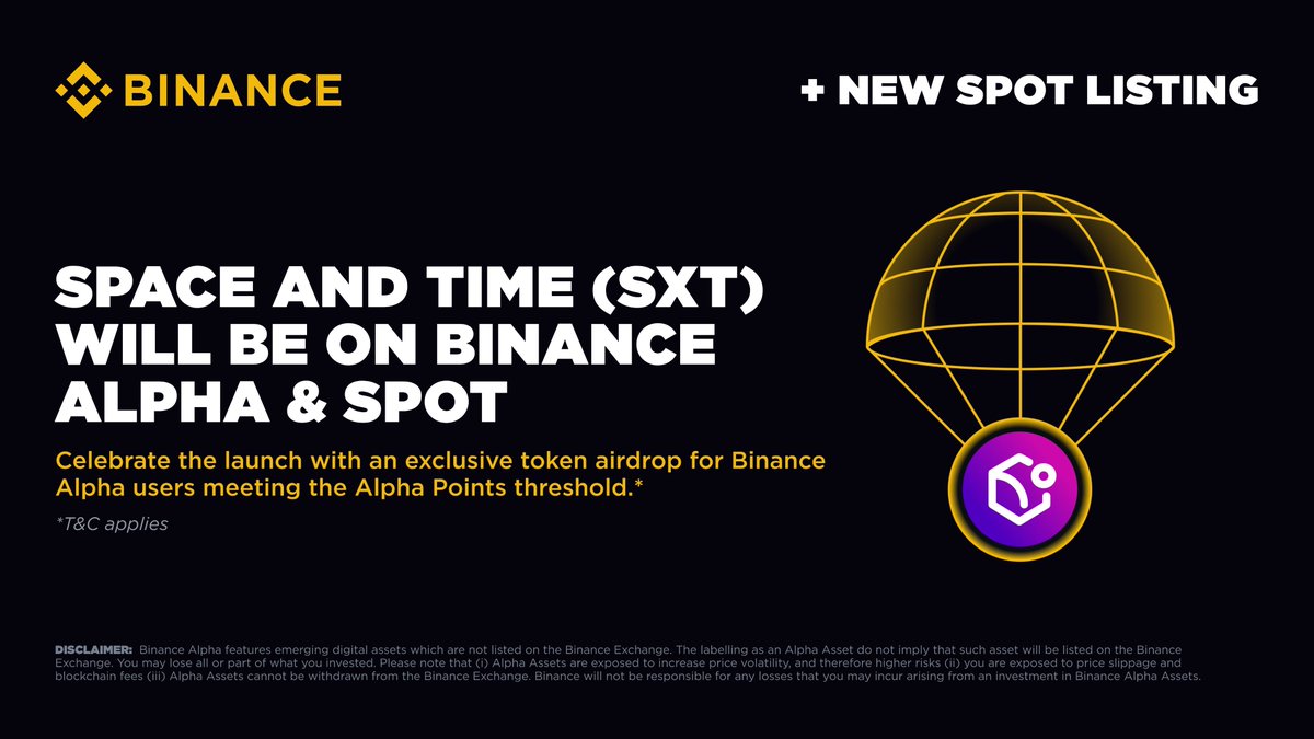 Binance, SXT Listelemesiyle Alpha Trading Platformunu Başlatıyor