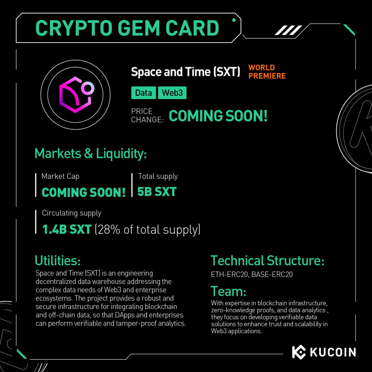 Space and Time (SXT) İşlemleri KuCoin'de Başladı