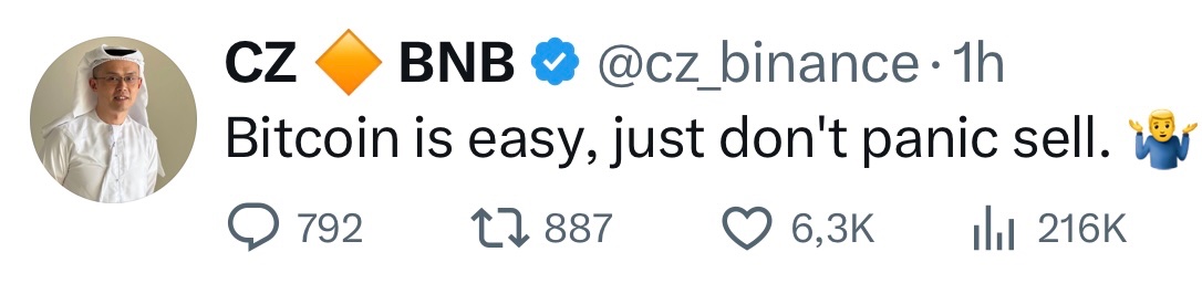 Binance Kurucusu CZ: Bitcoin'e Panik Satışı Yapmayın, Kolay Bir Yatırım Aracıdır