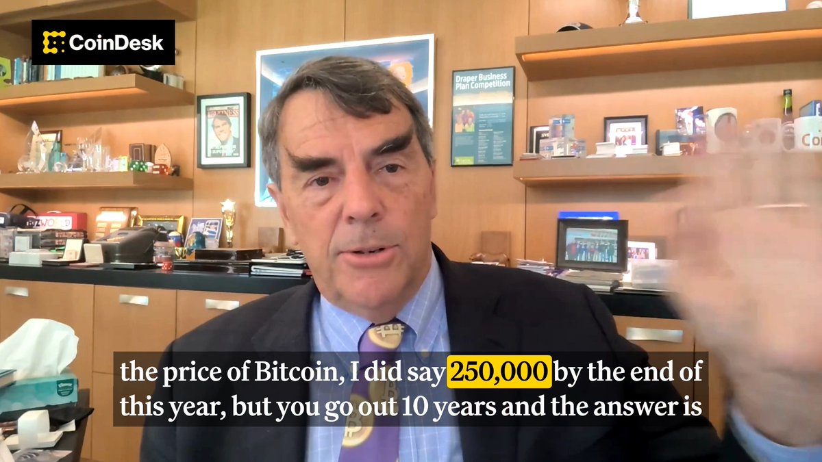 Ünlü Yatırımcı Tim Draper, Bitcoin'in Yıl Sonuna Kadar 250 Bin Dolara Çıkacağını Tahmin Ediyor