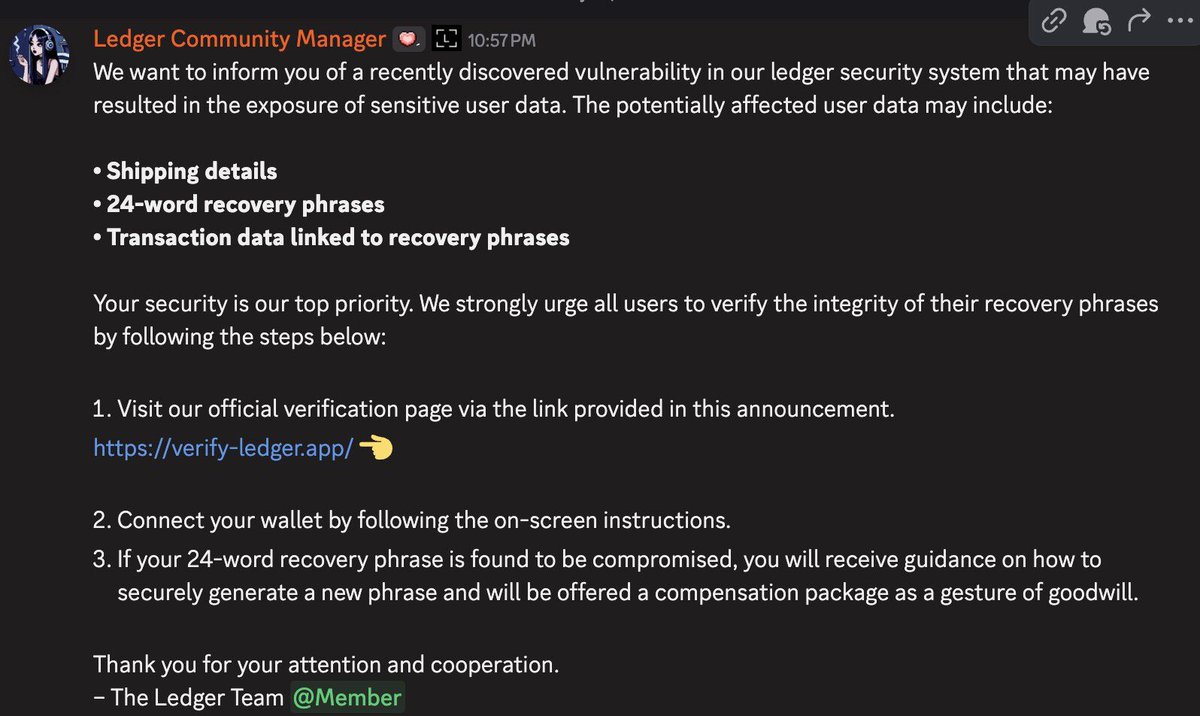 Ledger Kullanıcılarını Etkilemeye Çalışan Dolandırıcılık Girişimi