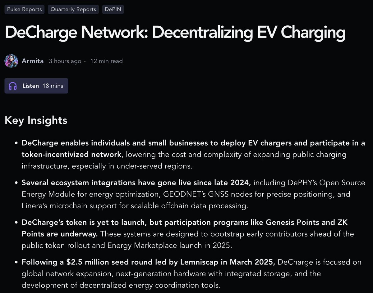 DeCharge: Merkeziyetsiz Elektrikli Araç Şarj Ağı Projesi DePIN Platformu
