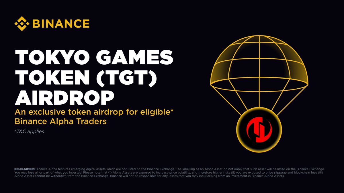 Binance Alpha'da Tokyo Games Token (TGT) Airdrop'ı Başladı