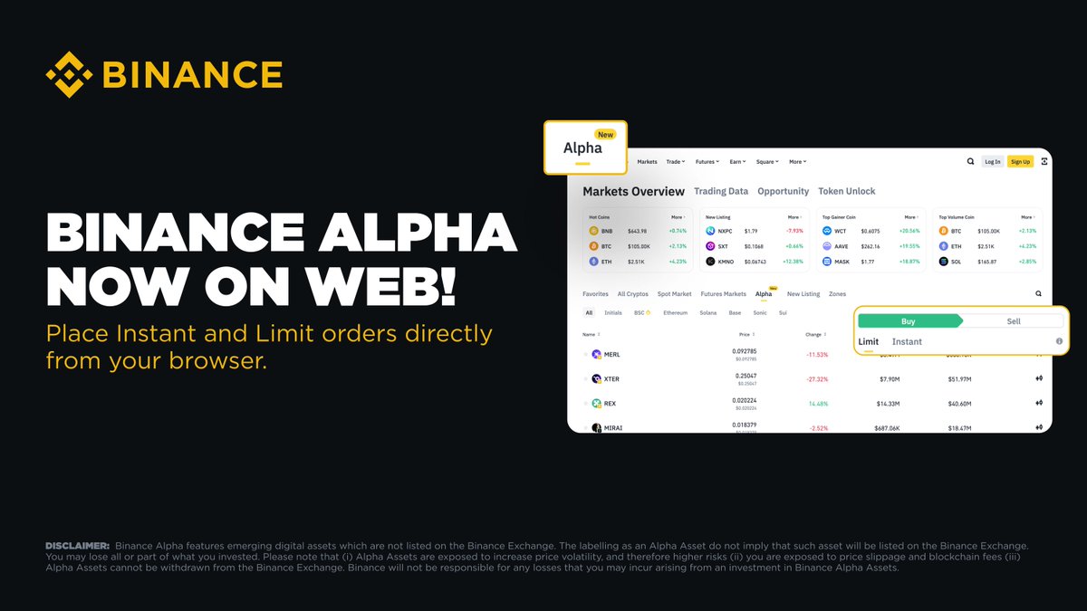 Binance, Alpha Platformunda Limit Emirleri Kullanıma Sundu