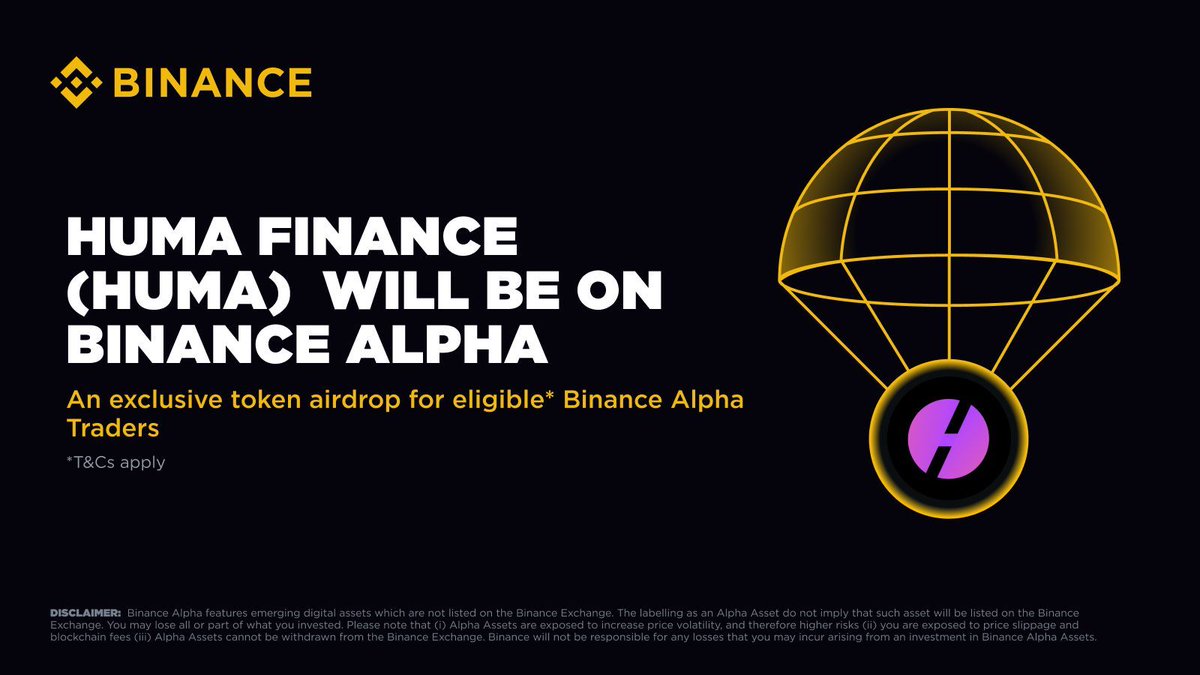 Binance Alpha Platformunda Huma Finance (HUMA) Listeleniyor