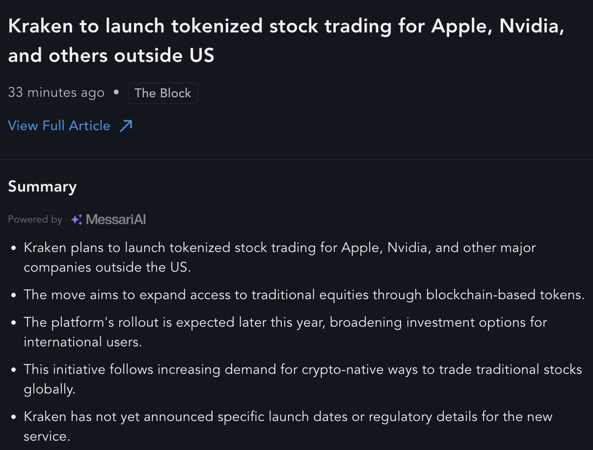 Kraken, Bu Yıl Sonunda Tokenize Edilmiş Hisselerin Alım Satımını Başlatıyor