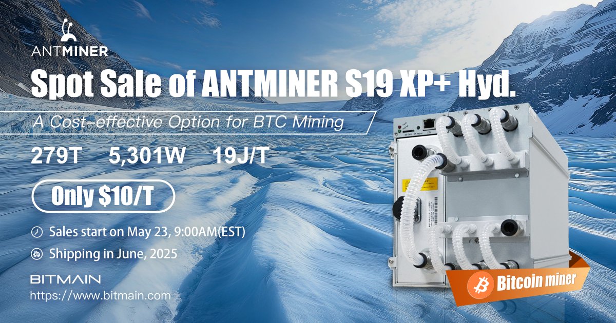 Bitmain, ANTMINER S19 XP Hyd Modelini Satışa Sunuyor