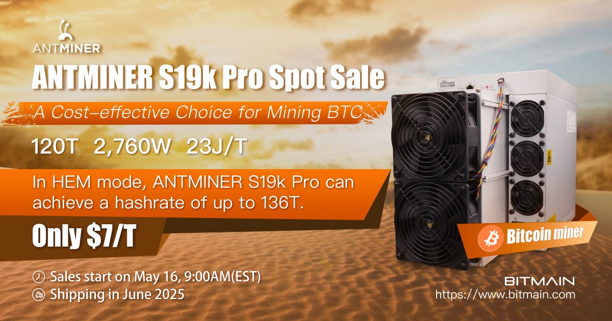 Bitmain, ANTMINER S19k Pro Satışına Başlıyor