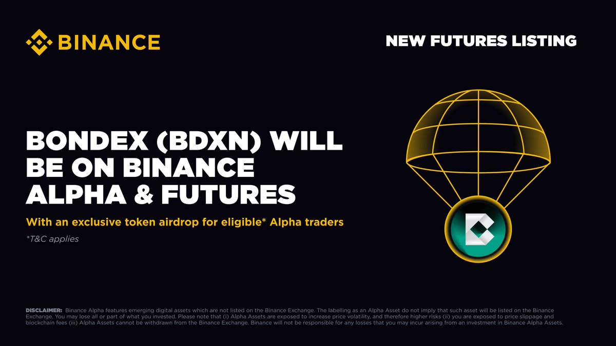 Binance, Bondex (BDXN) Listelemesi Yapıyor: Alpha ve Futures Ticareti Başlangıç Tarihleri