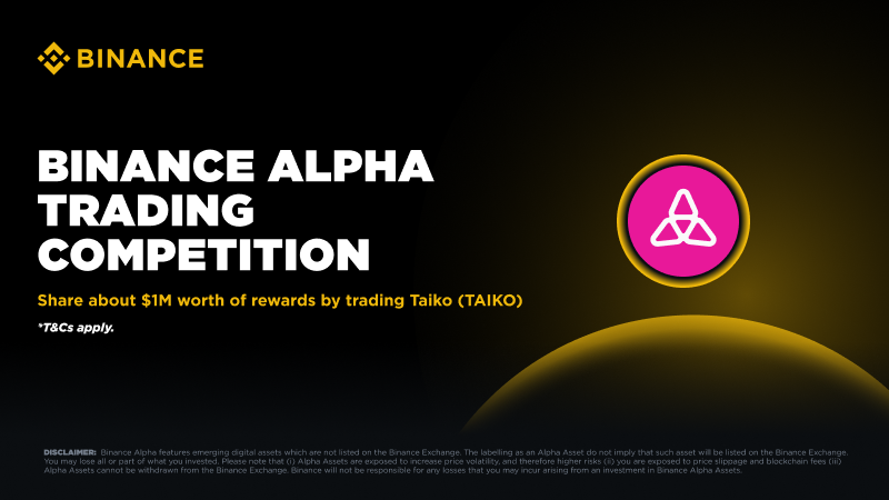 Binance'ten Taiko Trading Yarışması: 1 Milyon Dolarlık Ödül Havuzu