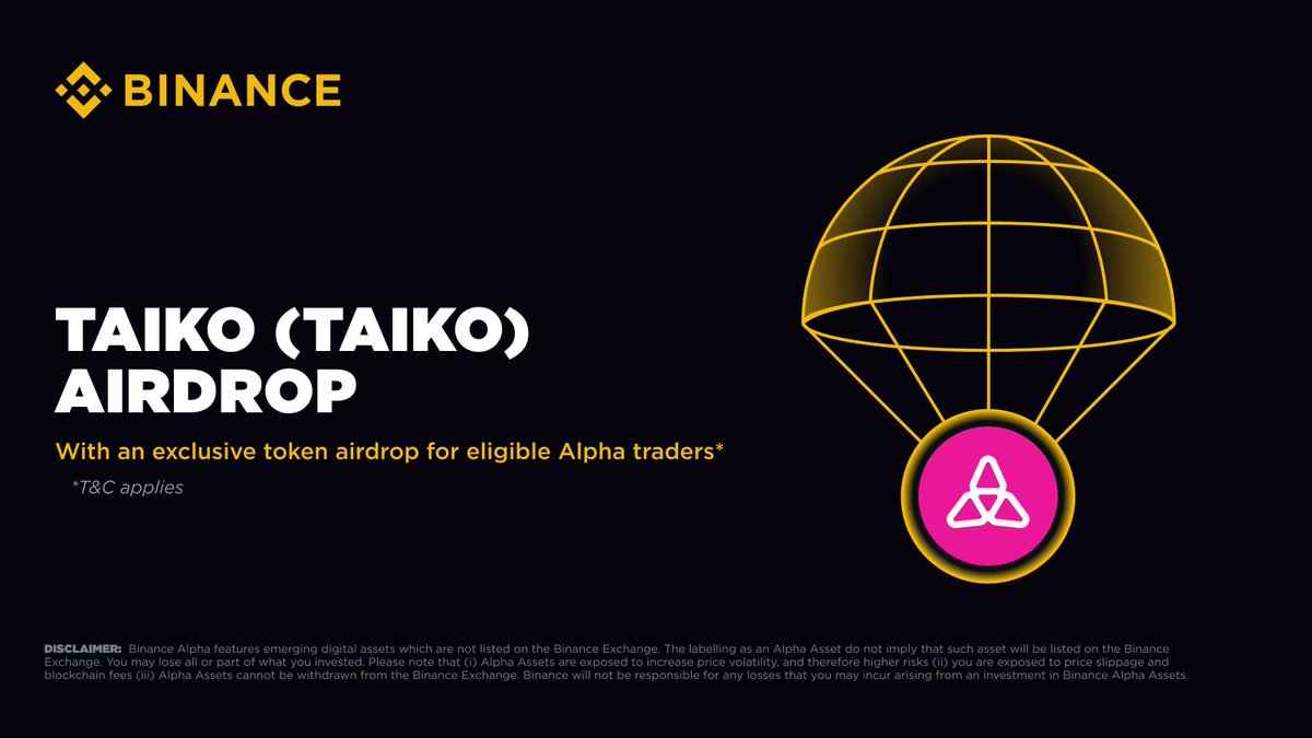 Binance Alpha'da Taiko (TAIKO) Airdrop Başladı: 130 Token Dağıtılıyor