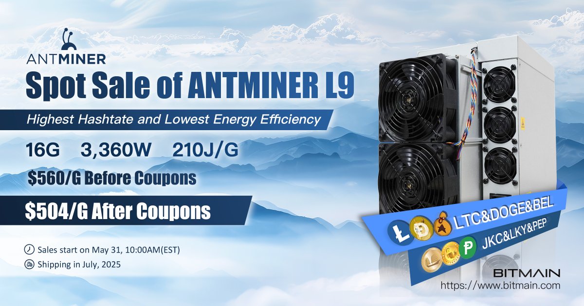 Bitmain'den Yeni ANTMINER L9 Madencilik Cihazı Satışa Sunuluyor